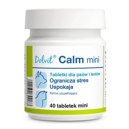 DOLFOS Dolvit Calm mini Ogranicza Stres Uspokaja Dla Psów i Kotów 40 Tabletek
