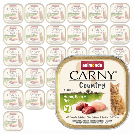 Animonda Carny Country 32x100g Mokra Karma Dla Kota z Kurczakiem Cielęciną i Sarną