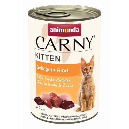 Animonda Carny Kitten 400g Mokra Karma Dla Kociąt z Drobiem i Wołowiną