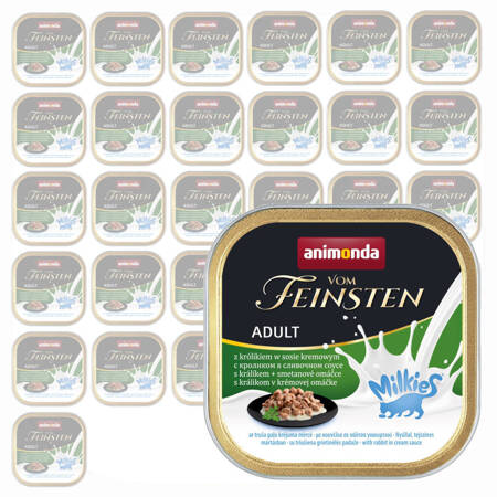 Animonda Vom Feinsten Adult Milkies 32x100g Mokra Karma dla Kota z Królikiem i Kremowym Sosem