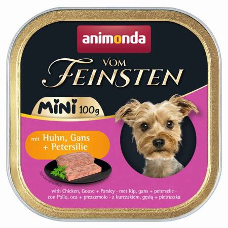 Animonda Vom Feinsten Mini 100g Mokra Karma Dla Psa z Kurczakiem Gęsią i Pietruszką