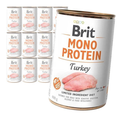 Brit Mono Protein 12x400g Mokra Karma dla Psów z Indykiem