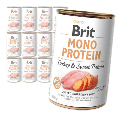 Brit Mono Protein 24x400g Mokra Karma dla Psów Indyk ze Słodkimi Ziemniakami 