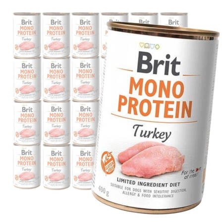 Brit Mono Protein 24x400g Mokra Karma dla Psów z Indykiem