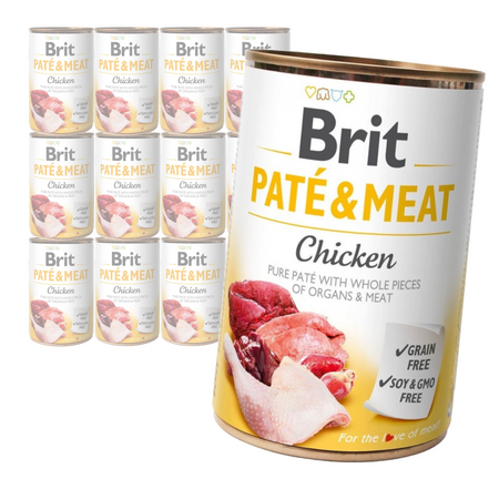 Brit Pate&Meat Mokra Karma Dla Psów Z Kurczakiem Puszka 12x400g