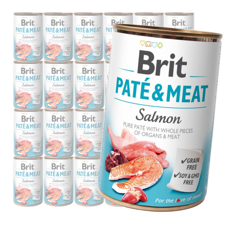 Brit Pate&Meat Mokra Karma Dla Psów Z Łososiem Puszka 24x400g