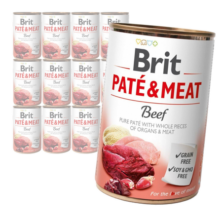 Brit Pate&Meat Mokra Karma Dla Psów Z Wołowiną Puszka 12x400g