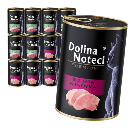 Dolina Noteci Premium 12x400g Mokra Karma Dla Kota Bogata w Indyka i Gęś