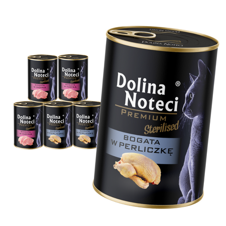 Dolina Noteci Premium Sterilised Mix 6x400g Mokra Karma Dla Kota Po Sterylizacji Bogata w Perliczkę i Indyka