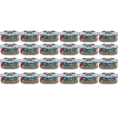 Farmina N&D Natural Tuna & Chicken Tuńczyk i Kurczak Karma Dla Kota Zestaw 24x80g