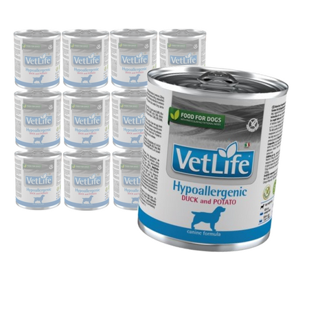 Farmina Vet Life Natural Diet Dog Hypoallergenic Duck & Potato 12x300g Mokra Karma Dla Psa Przy Nieporządnych Reakcjach Na Organizm