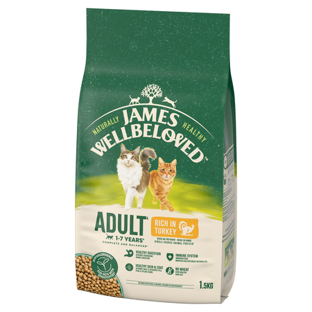 James Wellbeloved Adult 1,5kg Sucha Karma Pełnoporcjowa Dla Dorosłych Kotów Bogata W Indyka