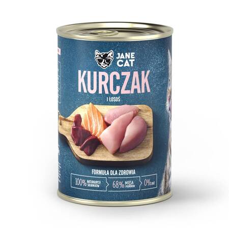 Jane Cat ADULT KURCZAK ŁOSOŚ 400g mokra karma dla kotów bez zbóż