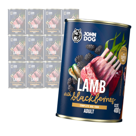 John Dog Berry Line Jagnięcina Z Jeżynami 12x400g Mokra Karma Dla Dorosłych Psów