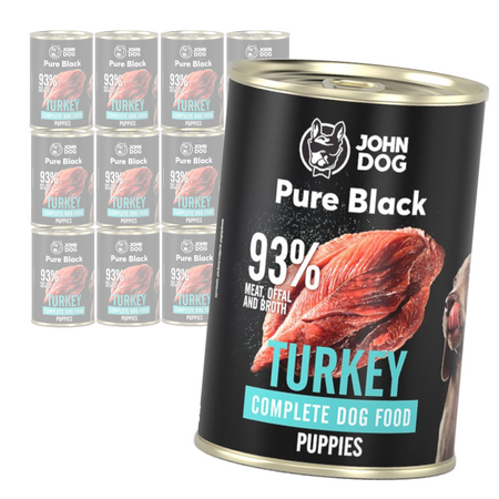 John Dog Karma Mokra Dla Psa Pure Black Indyk Dla Szczeniąt Puszka 12x400g