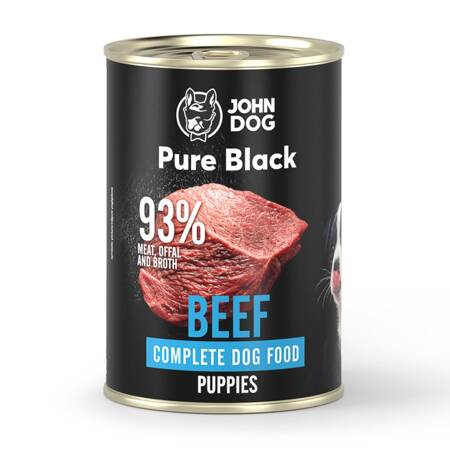 John Dog Karma Mokra Dla Psa Pure Black Wołowina Dla Szczeniąt Puszka 400g