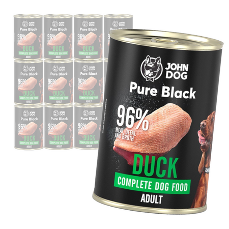 John Dog Karma Mokra Dla Psa Pure Black Z Kaczką Puszka 12x400g