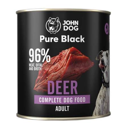 John Dog Pure Black Mokra Karma Dla Dorosłych Psów Z Jeleniem 800g