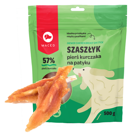 MACED PIERŚ Z KURCZAKA NA PATYKU 500G PRZYSMAK DLA PSA