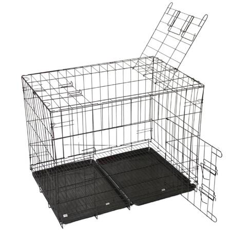 Metalowa klatka dla psa XL 85x60x70cm Czarna