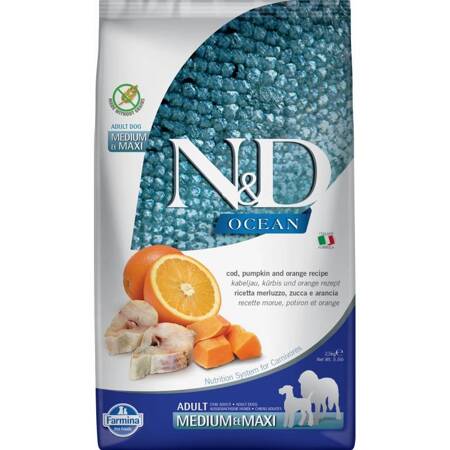 N&D Dog Ocean Codfish Pumpkin Orange Adult Medium Maxi 2.5KG