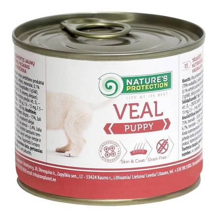 Nature's Protection Puppy Veal 200g Mokra Karma Dla Szczeniąt Z Cielęciną