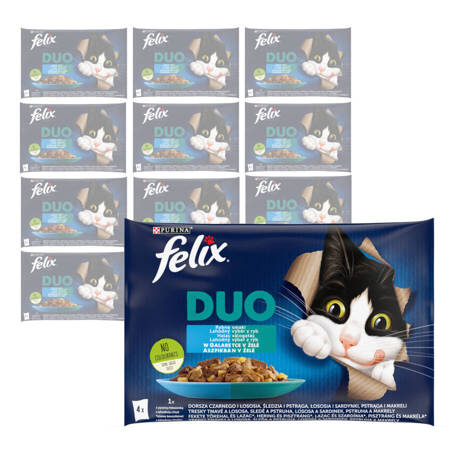 Purina Felix Fantastic Duo 48x85g Mokra Karma Dla Kota Rybne Smaki W Galaretce