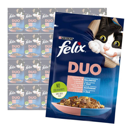 Purina Felix Fantastic Duo Mokra Karma Dla Kota Z Łososiem I Sardynką W Galaretce 26x85g