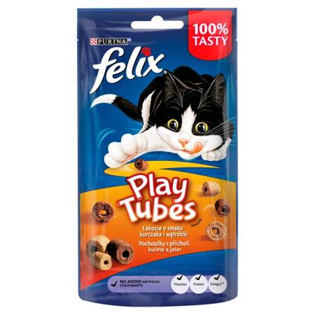 Purina Felix Play Tubes Przysmak Dla Kota Łakocie O Smaku Kurczaka I Wątróbki 50g