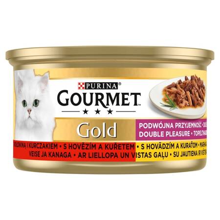 Purina Gourmet Gold Karma Dla Kotów Podwójna Przyjemność Wołowina I Kurczak 85g