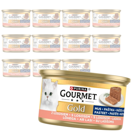 Purina Gourmet Gold Mus z Łososiem 12x85g Mokra Karma Dla Kota