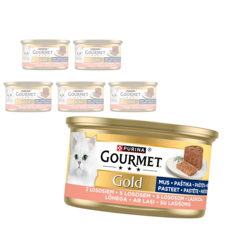 Purina Gourmet Gold Mus z Łososiem 6x85g Mokra Karma Dla Kota