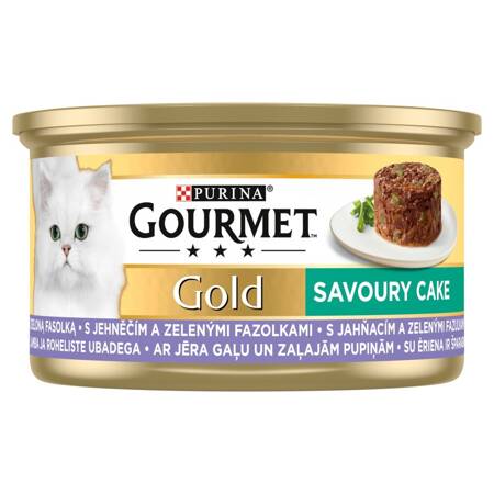 Purina Gourmet Gold z Jagnięciną i Zieloną Fasolką 85g Mokra Karma Dla Kota Savoury Cake