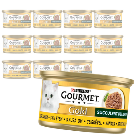 Purina Gourmet Gold z Kurczakiem 12x85g Mokra Karma Dla Kota Succulent Delights