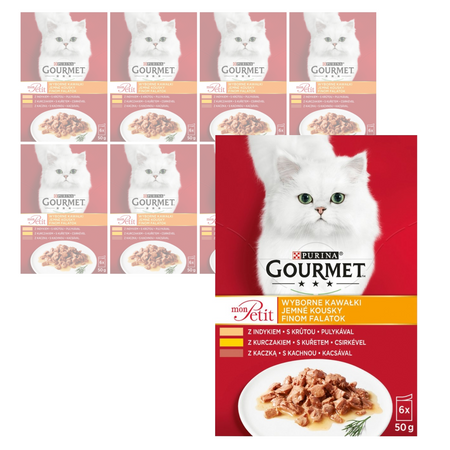 Purina Gourmet Mon Petit Mix Drobiowe Smaki 48x50g Mokra Karma Dla Kota Wyborne Kawałki