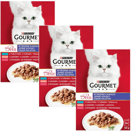 Purina Gourmet Mon Petit Mix Rybne Smaki 18x50g Mokra Karma Dla Kota Wyborne Kawałki