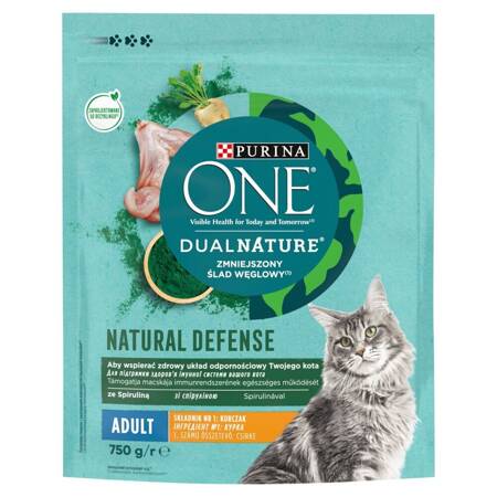 Purina One Dual Nature Natural Defense Adult Karma Dla Dorosłych Kotów Z Kurczakiem 750g