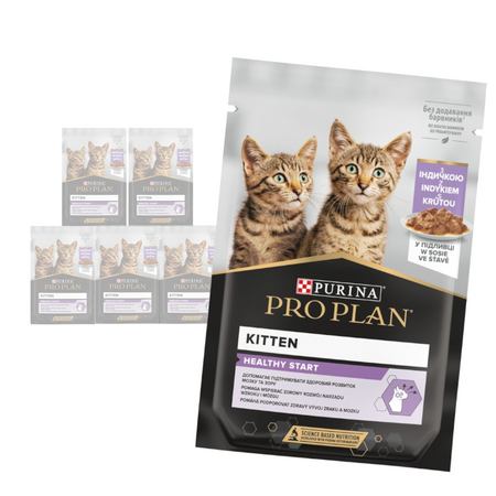 Purina Pro Plan Kitten Healthy Start 6x85g Mokra Karma Dla Kota z Indykiem w Sosie