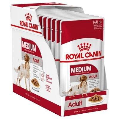 Royal Canin Medium Adult 10x140g Mokra Karma W Sosie Dla Psów Dorosłych Ras Średnich