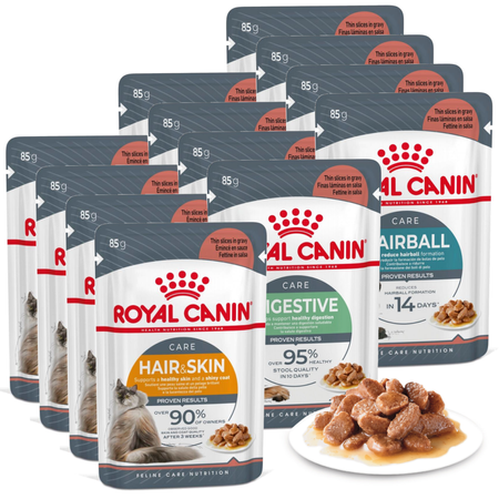 Royal Canin Mix Intense Beauty Digest Sensitive Hairball Care 12x85g Mokra Karma Dla Kotów Dorosłych w Sosie