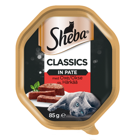 SHEBA Classics 22x85g z Wołowiną, mokra karma dla kotów w pasztecie