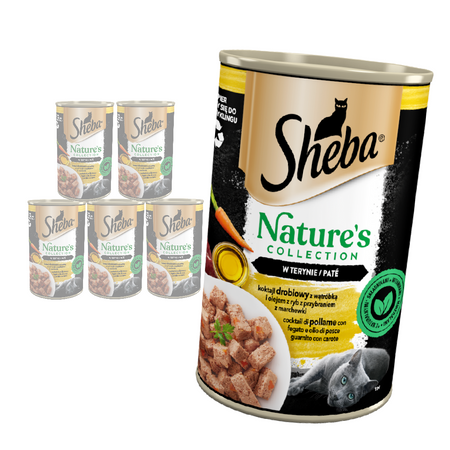 Sheba Nature's Collection 6x400g Mokra Karma Dla Kotów Koktajl Drobiowy Z Wątróbką I Olejem Z Ryb W Pasztecie