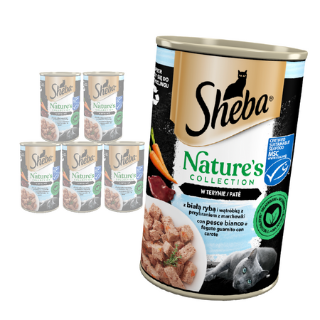 Sheba Nature's Collection 6x400g Mokra Karma Dla Kotów Z Białą Rybą I Wątróbką W Pasztecie