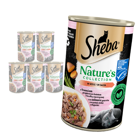 Sheba Nature's Collection 6x400g Mokra Karma Dla Kotów Z Łososiem Batatem I Fasolką Szparagową W Sosie