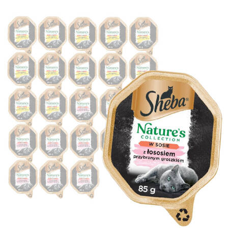 Sheba Nature's Collection Mix Smaków Łosoś I Kurczak W Sosie 24x85g Mokra Karma Dla Dorosłych Kotów