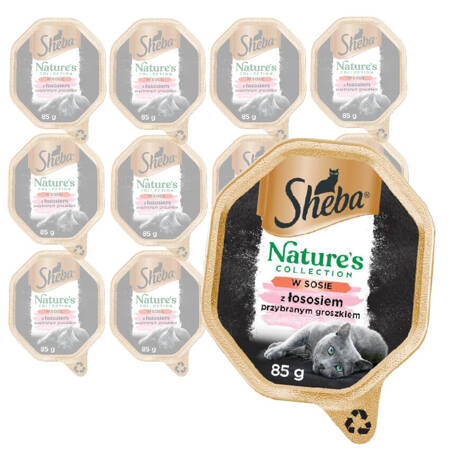 Sheba Nature's Collection Z Łososiem I Zielonym Groszkiem W Sosie 12x85g Mokra Karma Dla Dorosłych Kotów