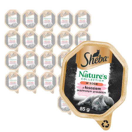 Sheba Nature's Collection Z Łososiem I Zielonym Groszkiem W Sosie 22x85g Mokra Karma Dla Dorosłych Kotów