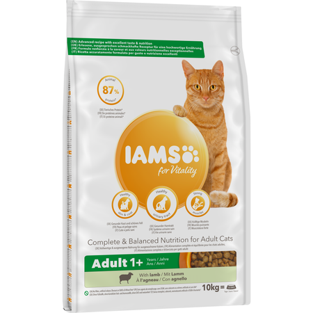 Sucha Karma Iams for Vitality Dla Dorosłych Kotów Z Jagnięciną 10kg