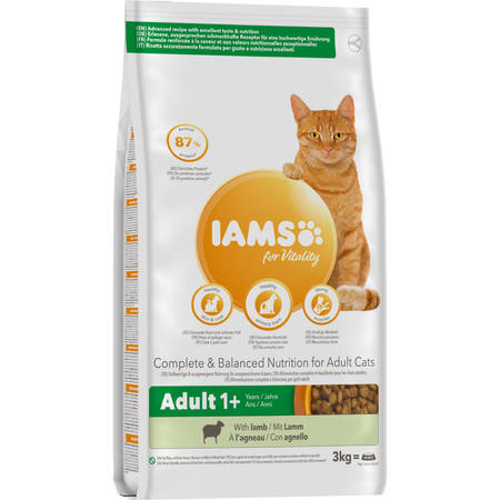 Sucha Karma Iams for Vitality Dla Dorosłych Kotów Z Jagnięciną 3kg