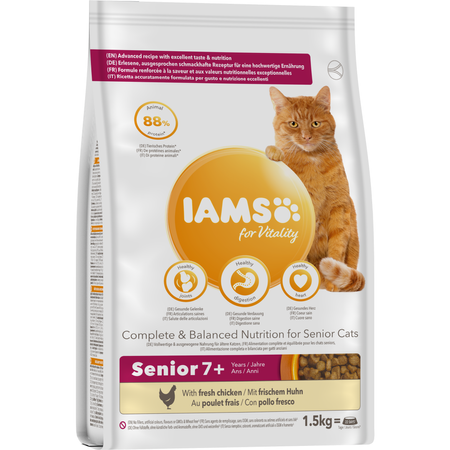 Sucha Karma Iams for Vitality Dla Starszych Kotów Ze Świeżym Kurczakiem 1,5kg